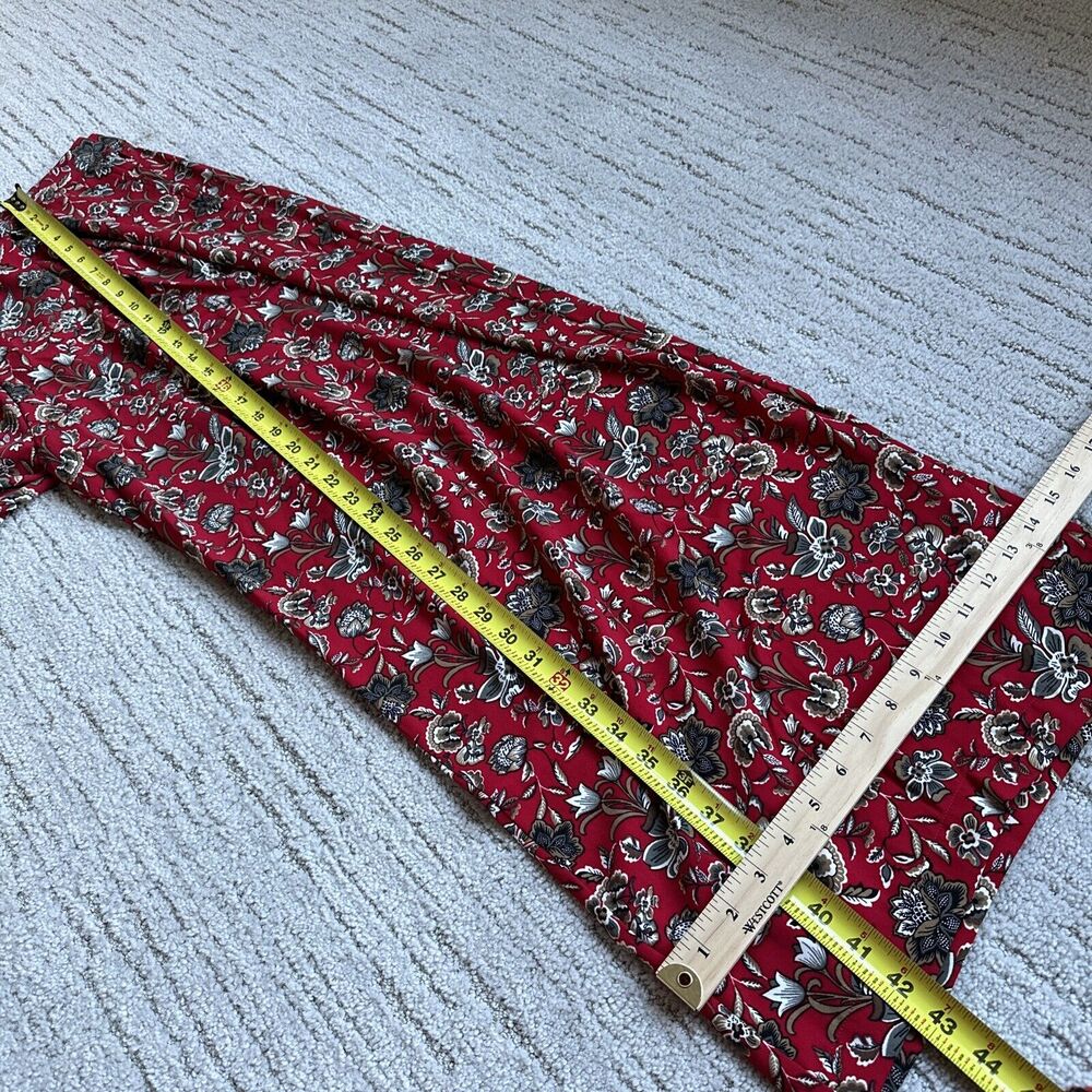 Making the Cut Size Large Season 3 Red Floral Crepe‎ Pleated Wide Leg Pants NWT - Picture 10 of 10
